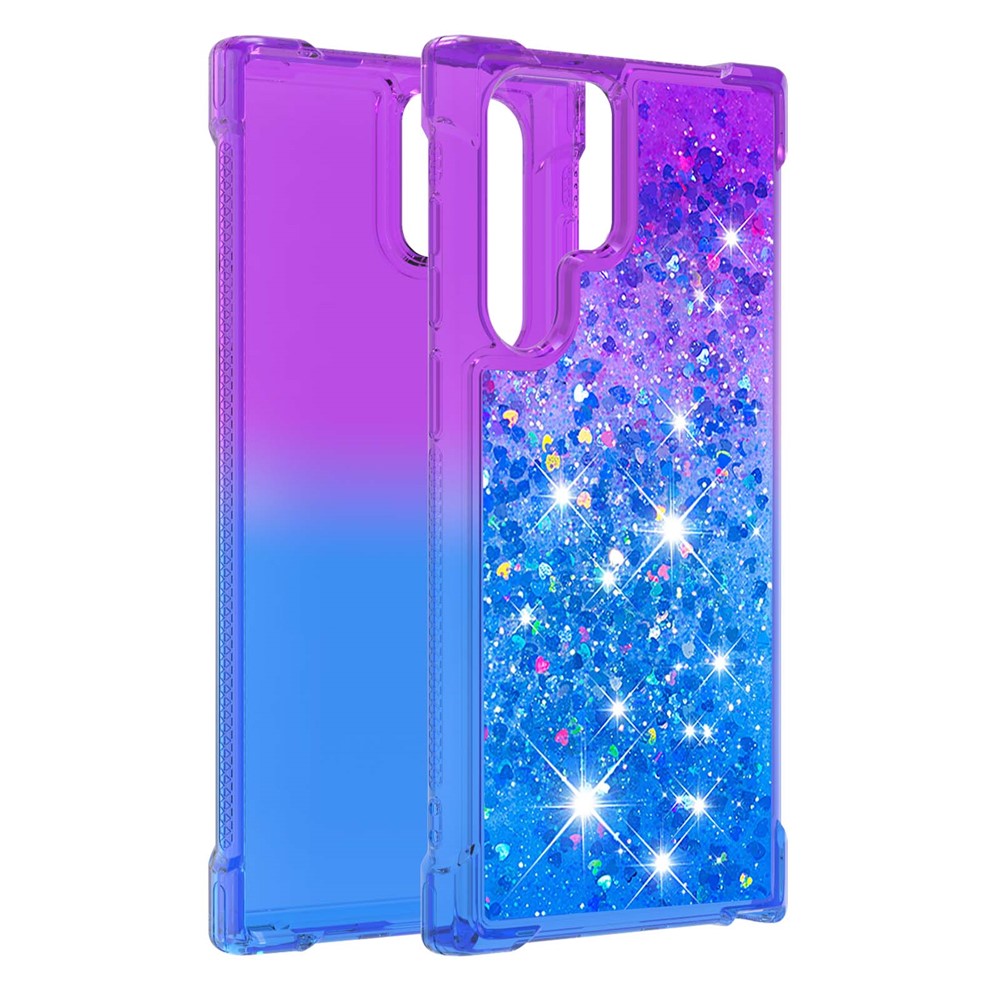 Gradient Quicksand Series Liquid Flowing Sparkle Reptåligt Mjukt TPU Mobilskal till Samsung Galaxy S22 Ultra 5G