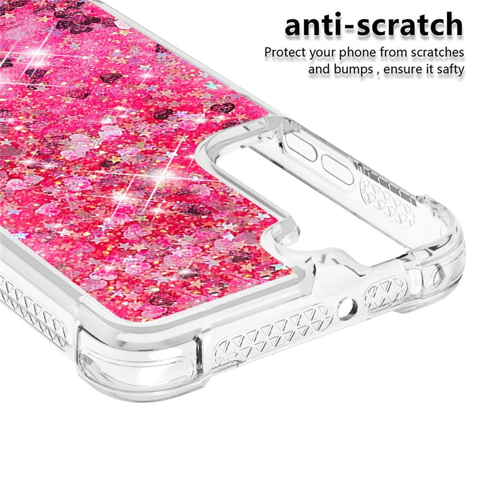 Soft TPU Clear Cover Moving Quicksand Glitter Cute Phone Case for Samsung Galaxy S22+ 5G