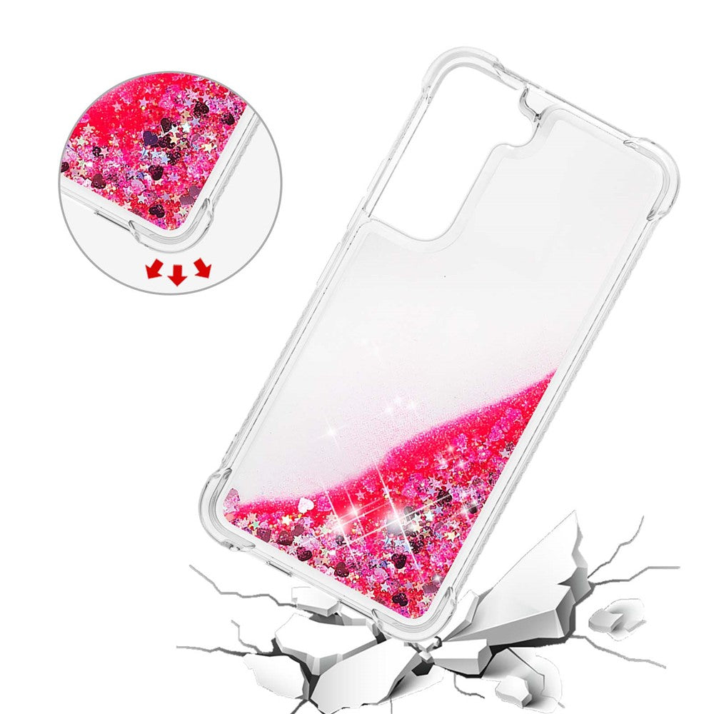 Soft TPU Clear Cover Moving Quicksand Glitter Cute Phone Case for Samsung Galaxy S22+ 5G