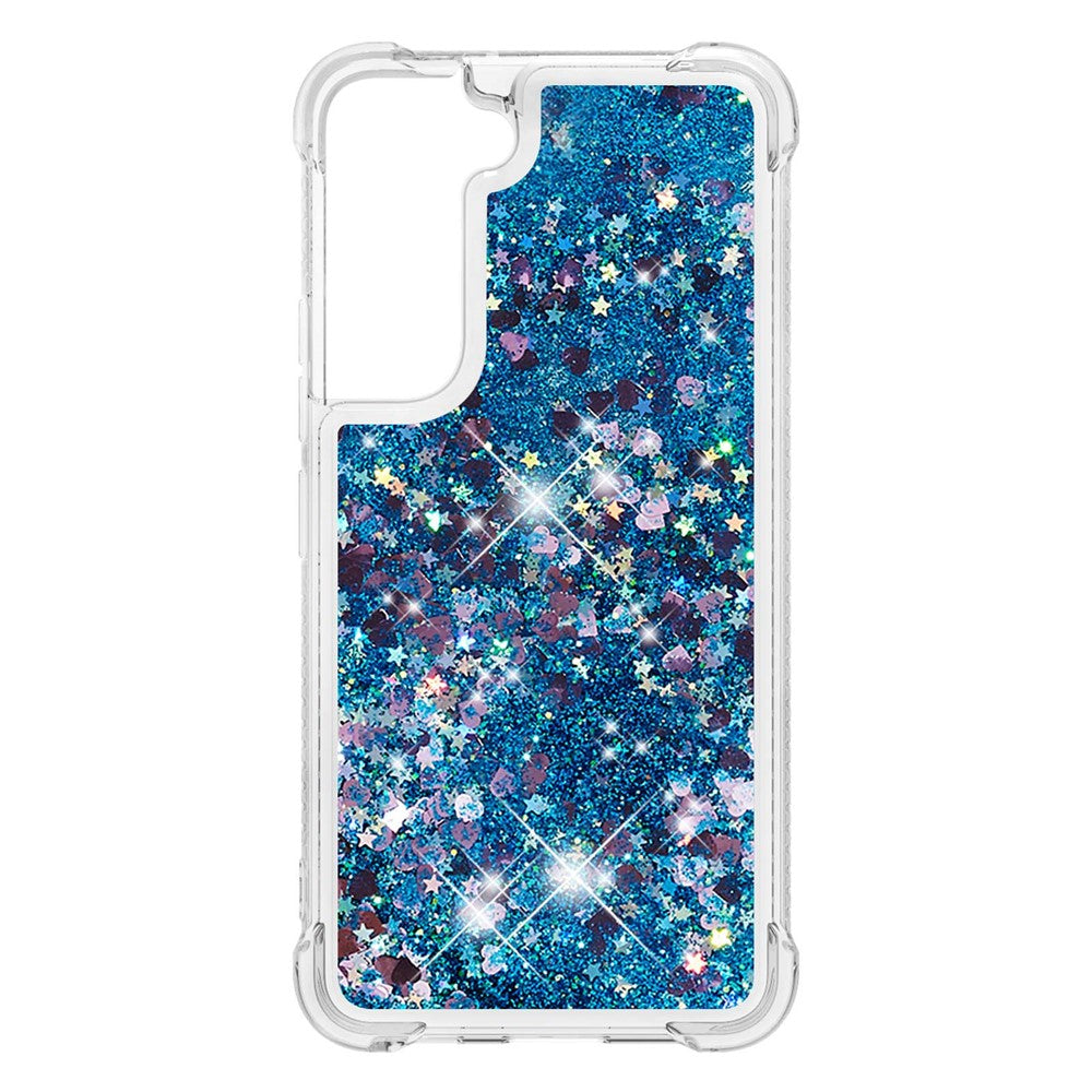 Blødt TPU-cover med gennemsigtigt bevægeligt kviksand og glitter til Samsung Galaxy S22+ 5G