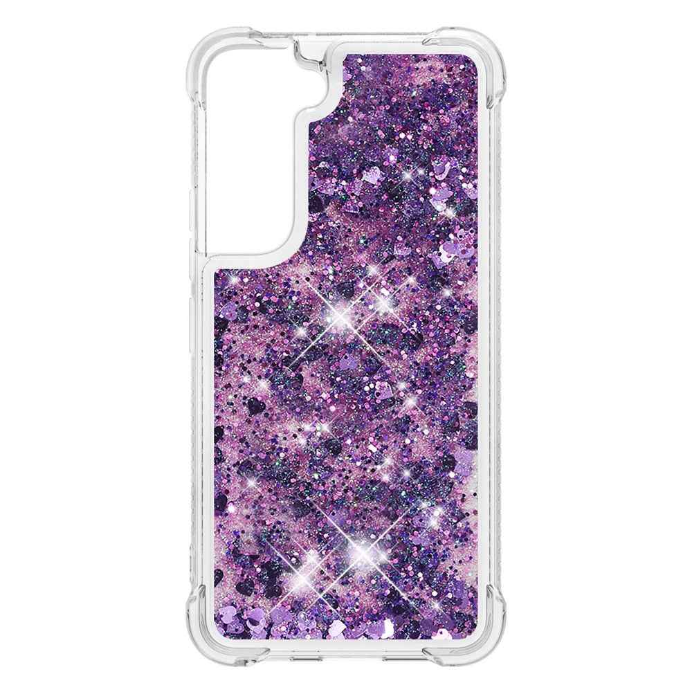Blødt TPU-cover med gennemsigtigt bevægeligt kviksand og glitter til Samsung Galaxy S22+ 5G