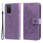 Etui med blomsterprint, TPU+PU-læder, stander, kortholder og snor til Samsung Galaxy A03s (164.2mm)