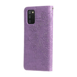 Etui med blomsterprint, TPU+PU-læder, stander, kortholder og snor til Samsung Galaxy A03s (164.2mm)
