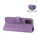 Etui med blomsterprint, TPU+PU-læder, stander, kortholder og snor til Samsung Galaxy A03s (164.2mm)