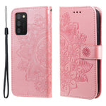 Etui med blomsterprint, TPU+PU-læder, stander, kortholder og snor til Samsung Galaxy A03s (164.2mm)