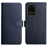 Solid Color Nappa Texture Case Wallet Genuine Leather Fingerprint-proof Scratch-proof Phone Cover with Stand for Samsung Galaxy S20 Ultra