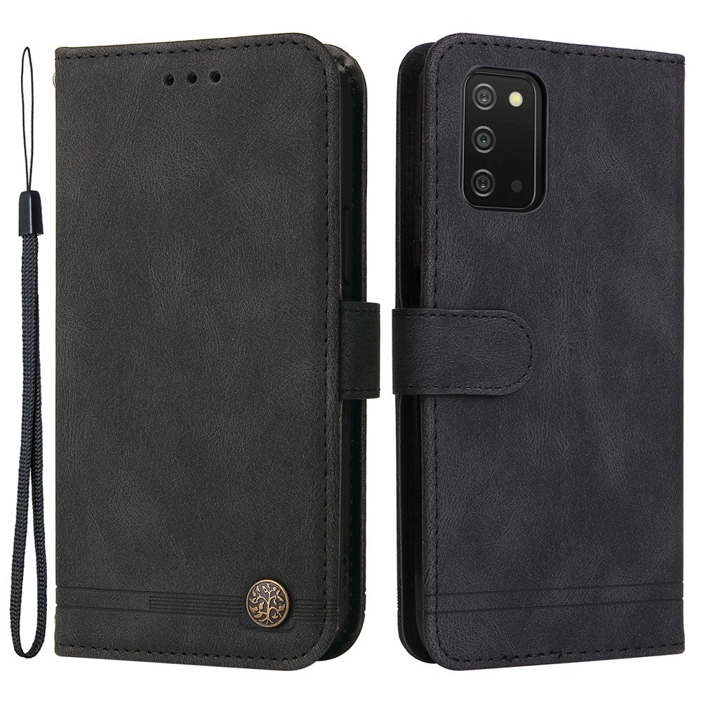 For Samsung Galaxy A03s (164.2mm) Leather Wallet Cases Skin Touch Phone Cover Stand with Strap