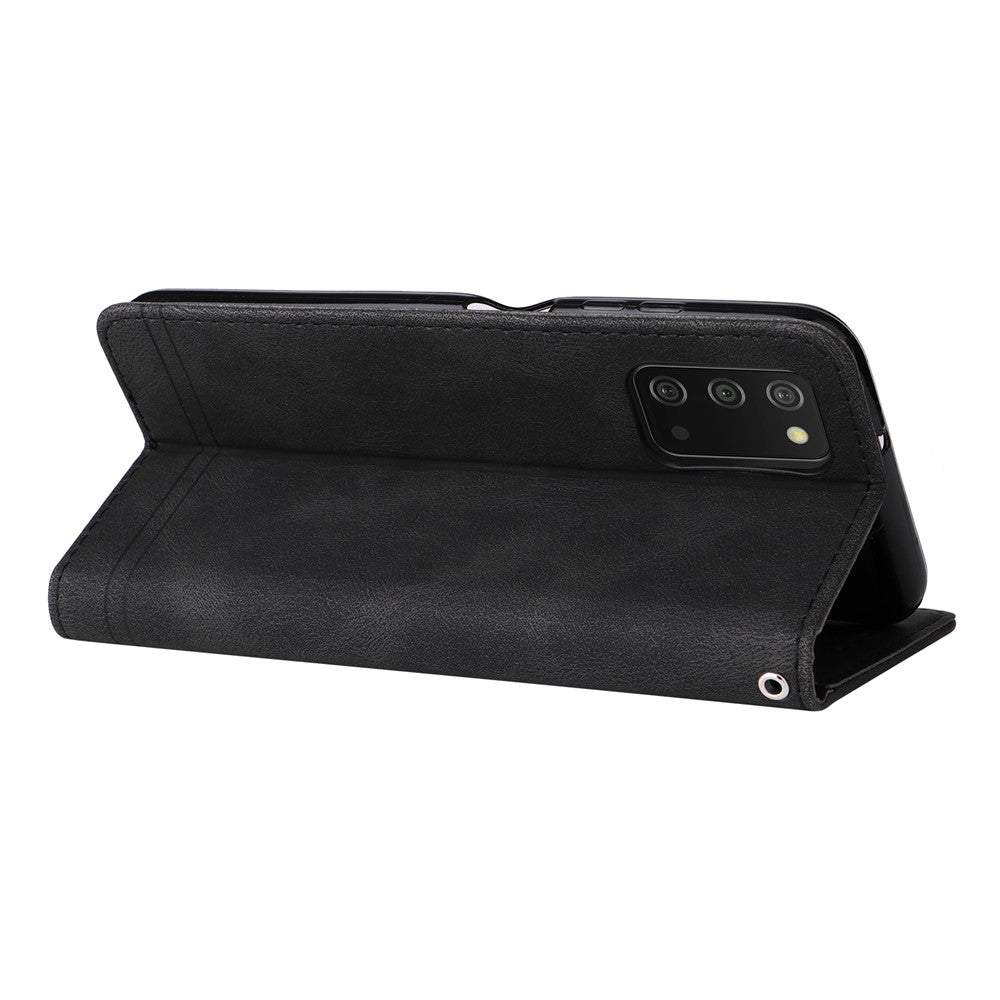 For Samsung Galaxy A03s (164.2mm) Leather Wallet Cases Skin Touch Phone Cover Stand with Strap