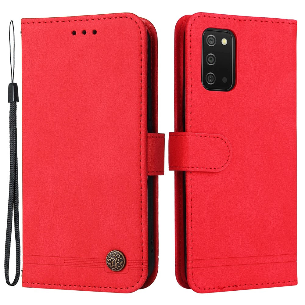 For Samsung Galaxy A03s (164.2mm) Leather Wallet Cases Skin Touch Phone Cover Stand with Strap
