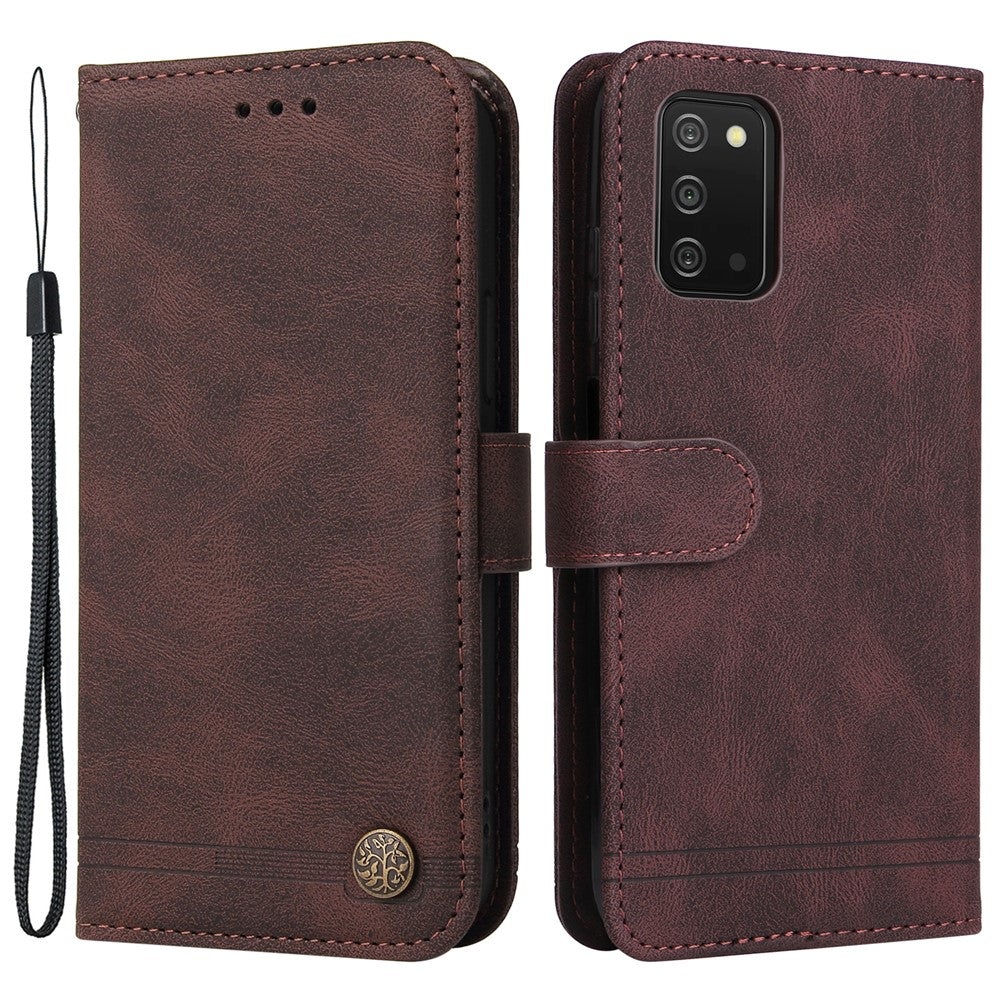 For Samsung Galaxy A03s (164.2mm) Leather Wallet Cases Skin Touch Phone Cover Stand with Strap