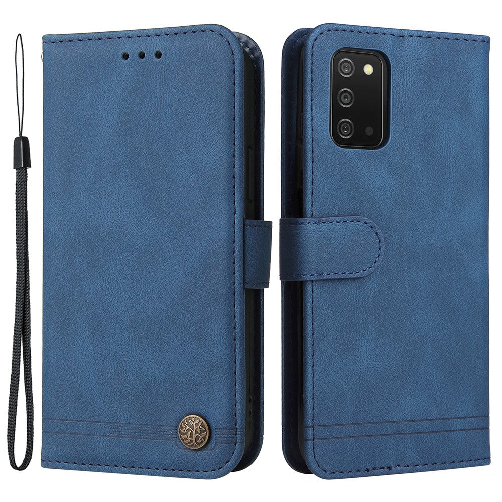 For Samsung Galaxy A03s (164.2mm) Leather Wallet Cases Skin Touch Phone Cover Stand with Strap