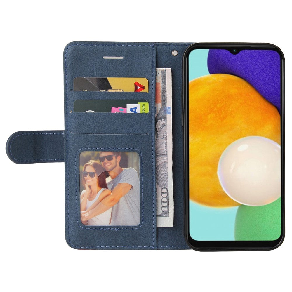 Samsung Galaxy A13 5G / A04s 4G (164,7 mm) Läderfodral Plånboksfodral Färgskarvning mobilskal