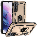 Shockproof Ring Holder Kickstand Design PC + TPU + Metal Hybrid Phone Cover Shell for Samsung Galaxy S22 5G 5G