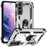 Shockproof Ring Holder Kickstand Design PC + TPU + Metal Hybrid Phone Cover Shell for Samsung Galaxy S22 5G 5G