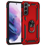Hard Anti-scratch Phone Shell Ring Holder Kickstand Design PC + TPU + Metal Hybrid Phone Cover for Samsung Galaxy S22+ 5G