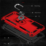 Hard Anti-scratch Phone Shell Ring Holder Kickstand Design PC + TPU + Metal Hybrid Phone Cover for Samsung Galaxy S22+ 5G