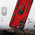 Hard Anti-scratch Phone Shell Ring Holder Kickstand Design PC + TPU + Metal Hybrid Phone Cover for Samsung Galaxy S22+ 5G