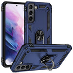 Hard Anti-scratch Phone Shell Ring Holder Kickstand Design PC + TPU + Metal Hybrid Phone Cover for Samsung Galaxy S22+ 5G
