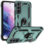 Hårdt, ridsefast hybridmobilcover i PC + TPU + metal med ringholder og stativdesign til Samsung Galaxy S22+ 5G