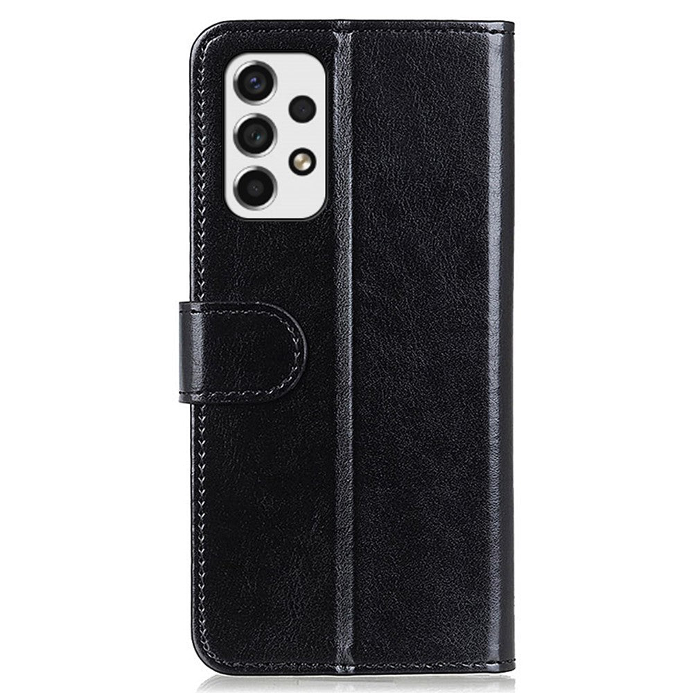 Læderetui i Crazy Horse tekstur med pungdesign, telefoncover og stander til Samsung Galaxy A53 5G