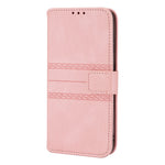 Skin-touch Feeling Surface PU Leather and TPU Imprinted Pattern Wallet Phone Case Cover with Stand for Samsung Galaxy S22 5G