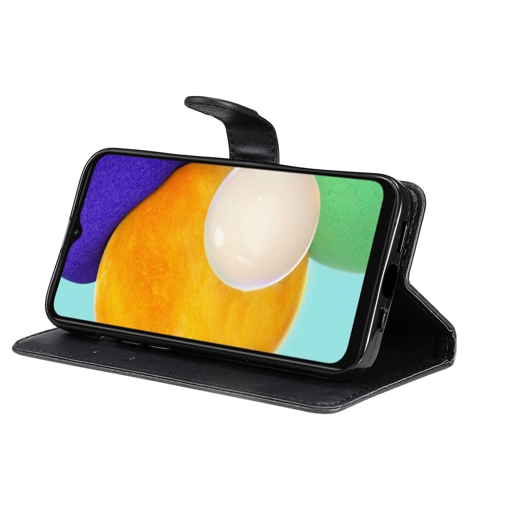 Samsung Galaxy A13 5G / A04s 4G (164.7mm) Fodral Enfärgat Läder Mobilskal Plånboksfodral med Rem