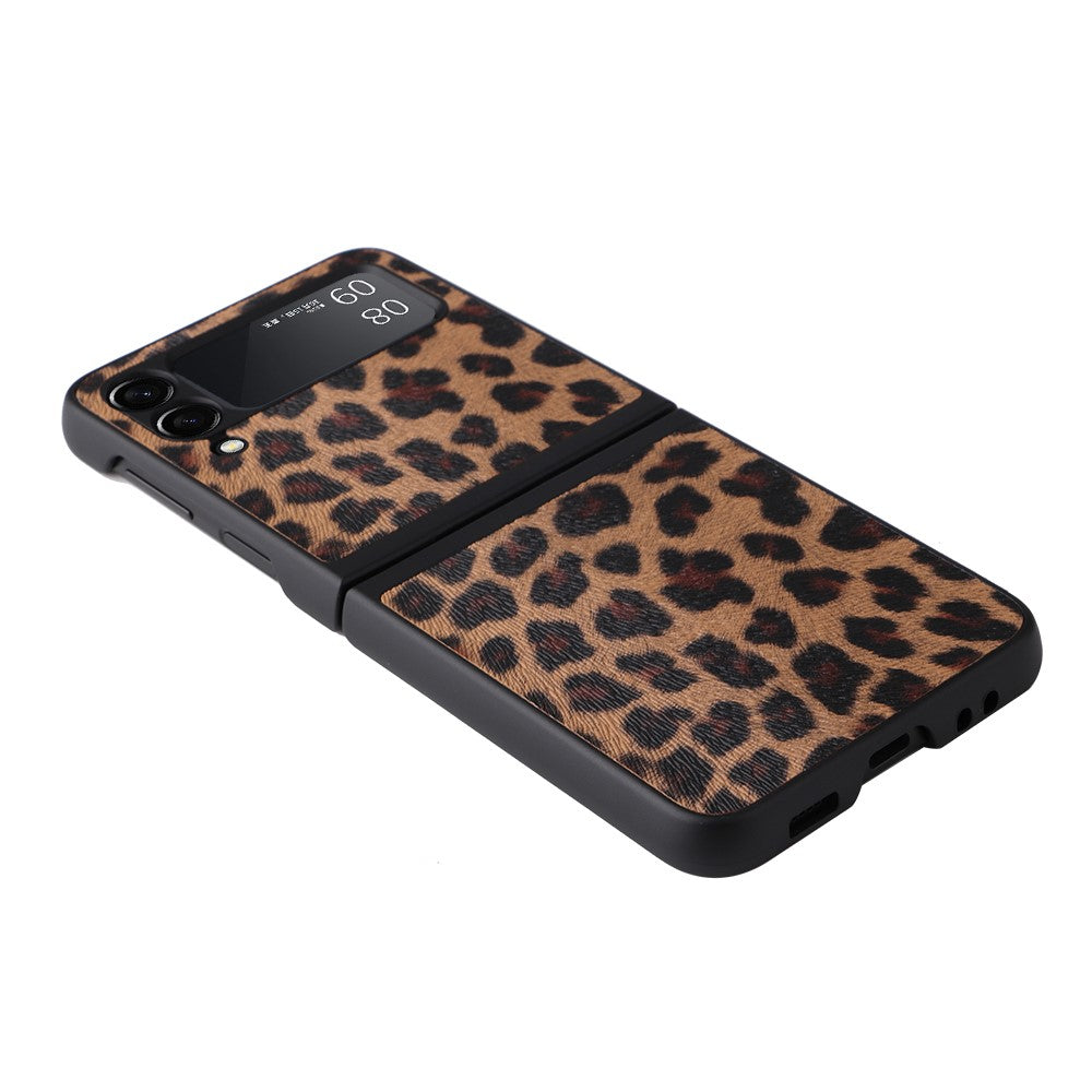 Textured Surface PU Leather Coated Hard PC Protective Phone Case Cover for Samsung Galaxy Z Flip3 5G