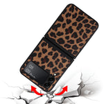 Textured Surface PU Leather Coated Hard PC Protective Phone Case Cover for Samsung Galaxy Z Flip3 5G
