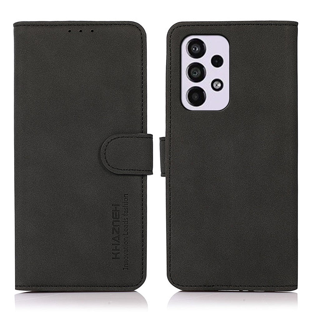KHAZNEH Tekstureret PU Læder Telefon Pung Flip Cover Stativfunktion Magnetisk Beskyttende Folio Etui til Samsung Galaxy A33 5G