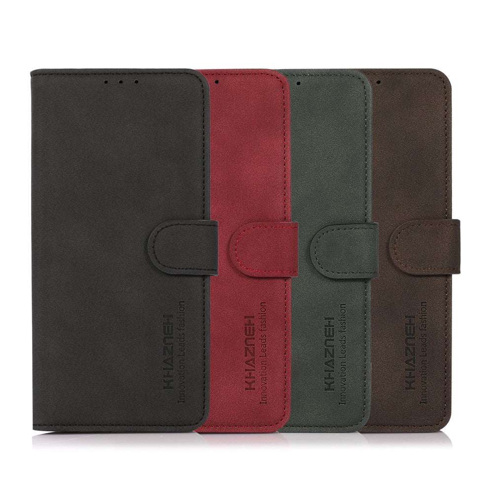 KHAZNEH Tekstureret PU Læder Telefon Pung Flip Cover Stativfunktion Magnetisk Beskyttende Folio Etui til Samsung Galaxy A33 5G