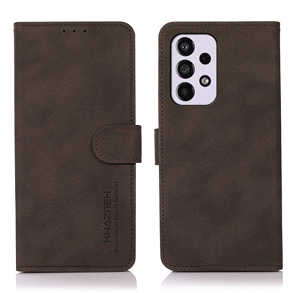 KHAZNEH Tekstureret PU Læder Telefon Pung Flip Cover Stativfunktion Magnetisk Beskyttende Folio Etui til Samsung Galaxy A33 5G