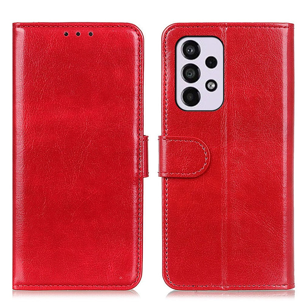 Crazy Horse Texture PU Leather Magnetic Flip Cover Stand Wallet Phone Case for Samsung Galaxy A33 5G