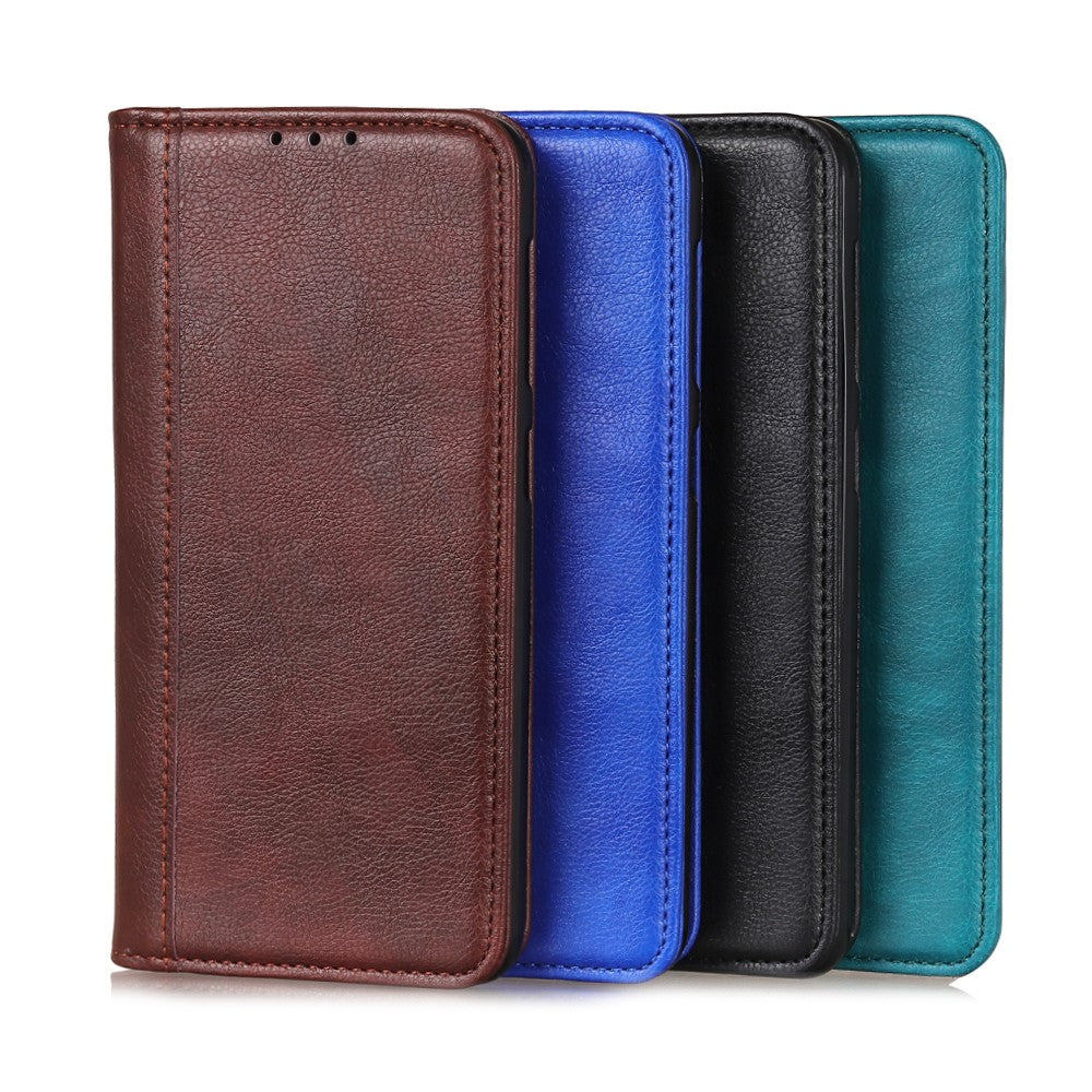 Litchi Texture Split Leather Flip Folio Wallet Phone Case Stand Magnetic Auto Closure Protective Cover for Samsung Galaxy A33 5G
