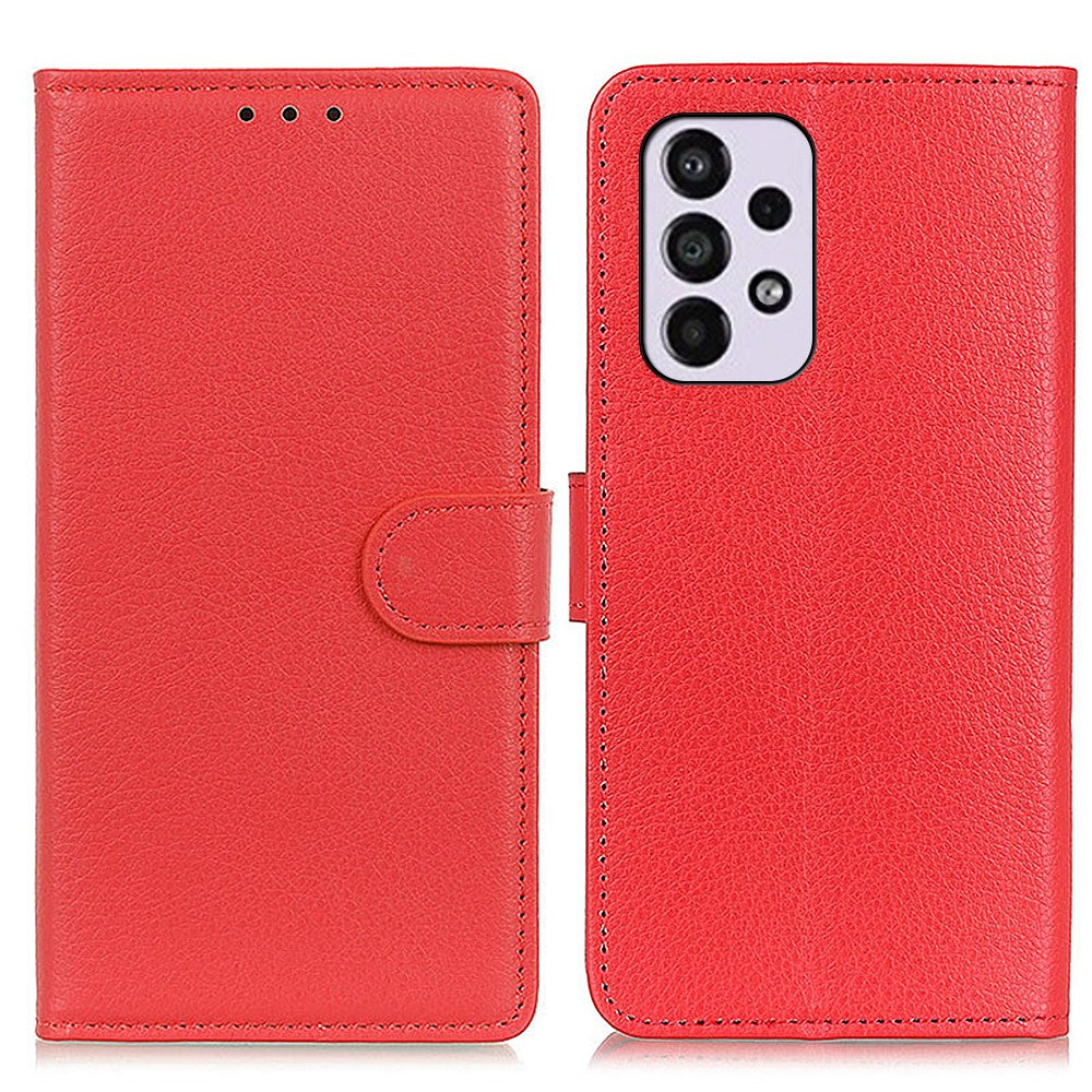 Litchi Texture PU Leather Stand Phone Cover Shockproof TPU Inner Protective Wallet Case for Samsung Galaxy A33 5G