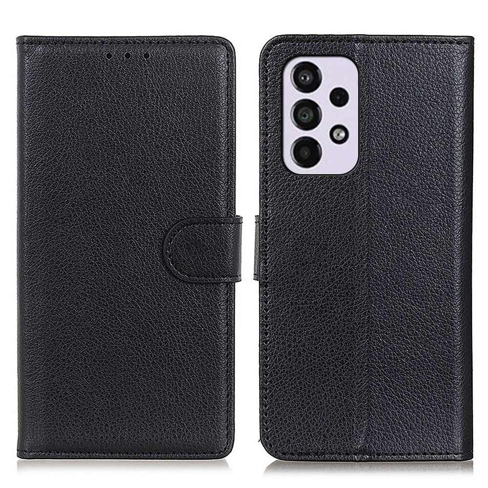 Litchi Texture PU Leather Stand Phone Cover Shockproof TPU Inner Protective Wallet Case for Samsung Galaxy A33 5G
