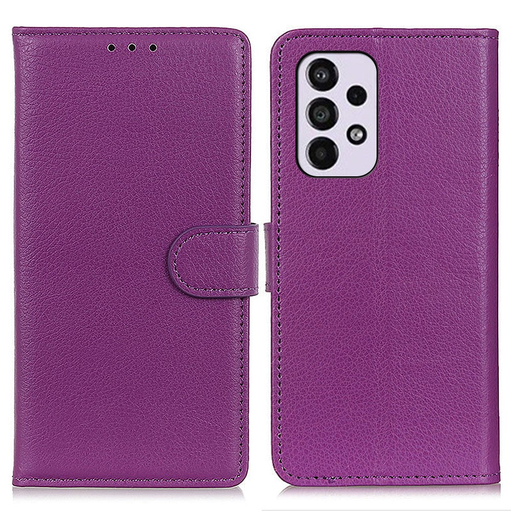 Litchitexturerat PU-läderfodral med stativ och stötsäkert TPU-plånboksfodral till Samsung Galaxy A33 5G