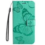 For Samsung Galaxy S22 5G Wallet Case Floral Butterfly Imprinted Leather Phone Cover Stand