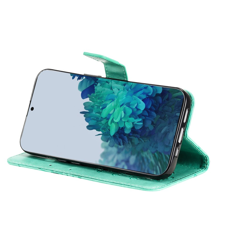 For Samsung Galaxy S22 5G Wallet Case Floral Butterfly Imprinted Leather Phone Cover Stand
