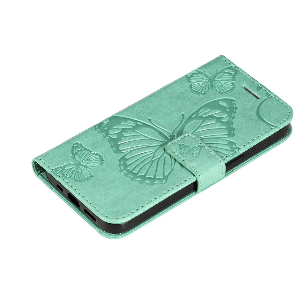 For Samsung Galaxy S22 5G Wallet Case Floral Butterfly Imprinted Leather Phone Cover Stand