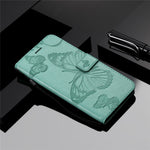 For Samsung Galaxy S22 5G Wallet Case Floral Butterfly Imprinted Leather Phone Cover Stand