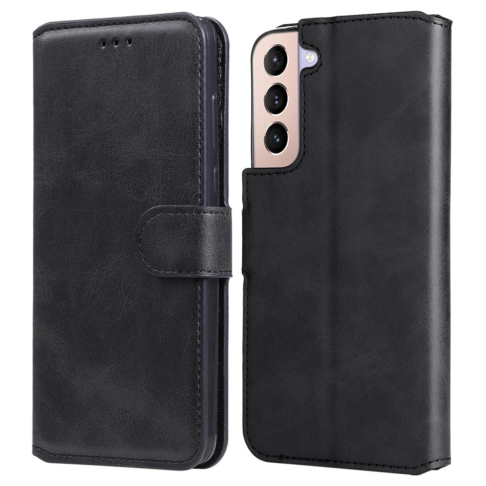 All-inclusive Protection Wallet Stand PU Leather Phone Cover Shell for Samsung Galaxy S22+ 5G