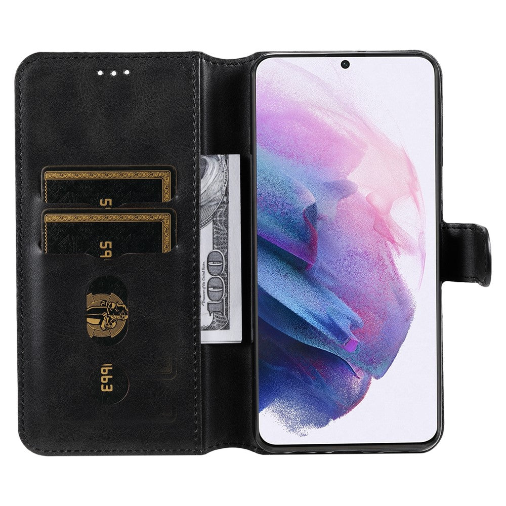 All-inclusive Protection Wallet Stand PU Leather Phone Cover Shell for Samsung Galaxy S22+ 5G