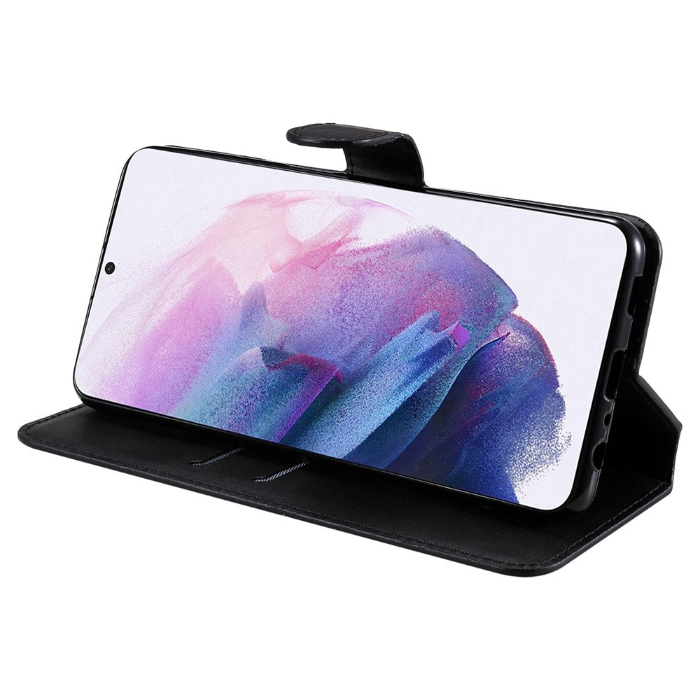All-inclusive Protection Wallet Stand PU Leather Phone Cover Shell for Samsung Galaxy S22+ 5G