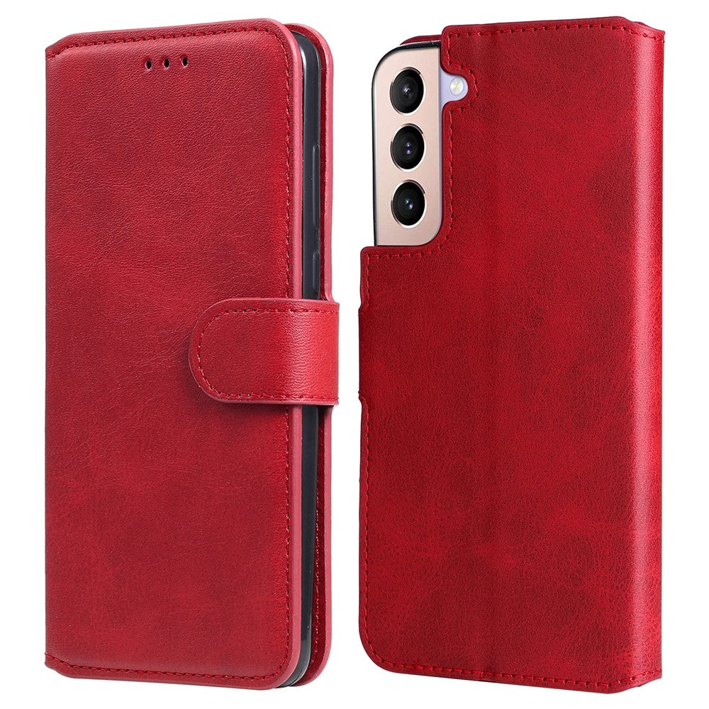 All-inclusive Protection Wallet Stand PU Leather Phone Cover Shell for Samsung Galaxy S22+ 5G