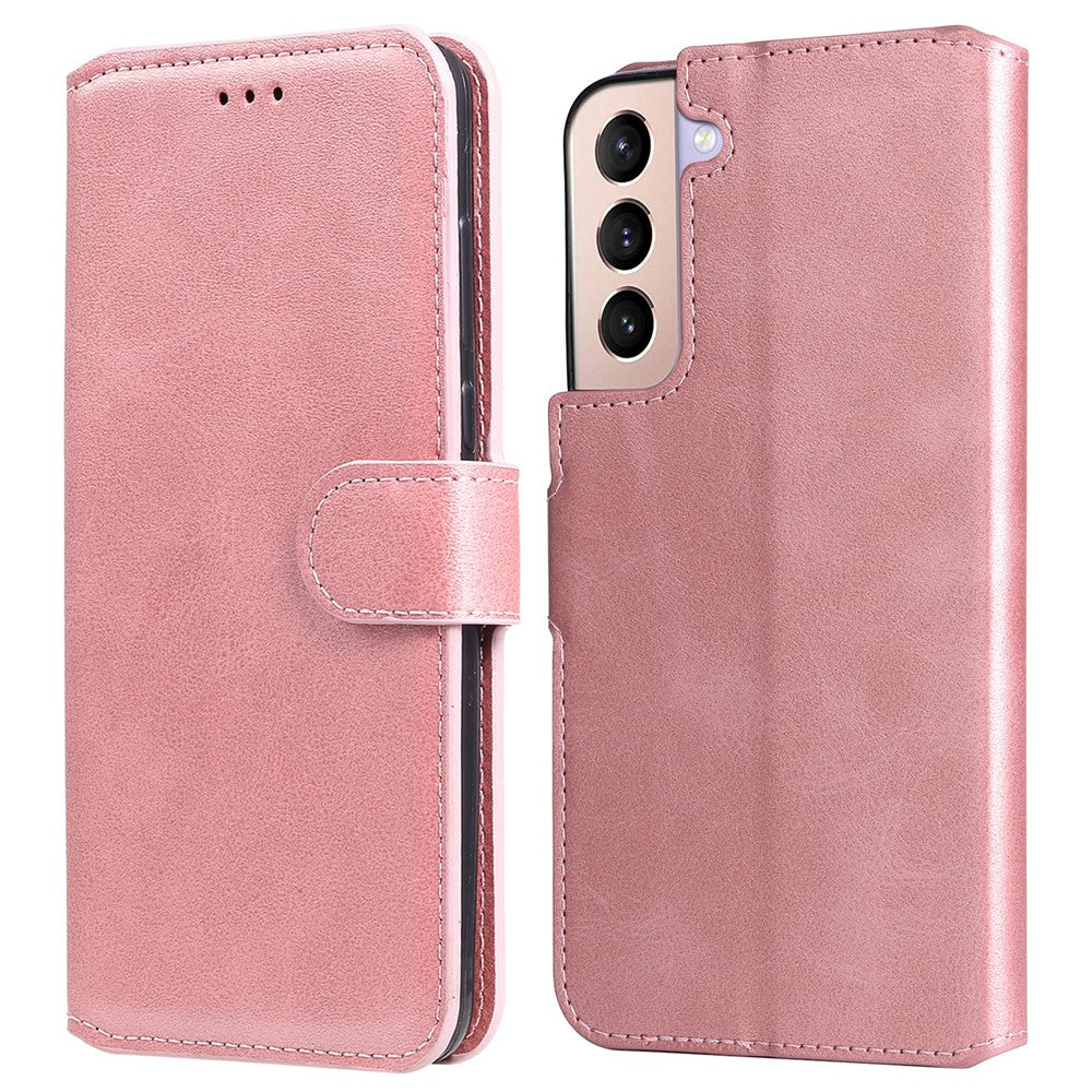 All-inclusive Protection Wallet Stand PU Leather Phone Cover Shell for Samsung Galaxy S22+ 5G