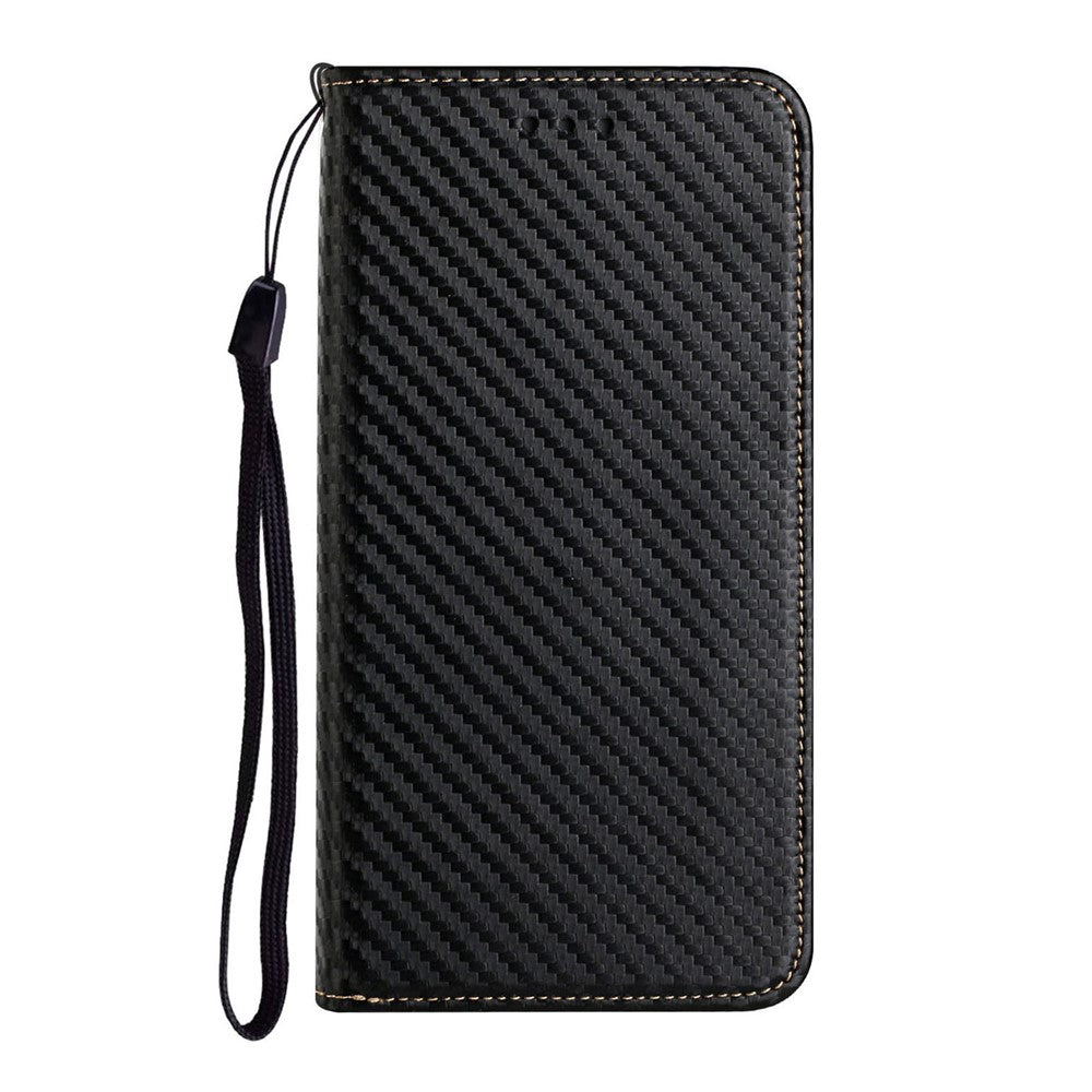 PU Læder Telefoncover med Kulfibertekstur, Stand og Pung til Samsung Galaxy A03s (166,5mm)