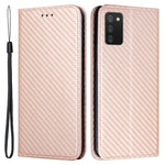PU Læder Telefoncover med Kulfibertekstur, Stand og Pung til Samsung Galaxy A03s (166,5mm)