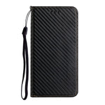 For Samsung Galaxy S22 5G Carbon Fiber Texture Stand Wallet Design Auto-absorbed Leather Case Cover with Hand Strap