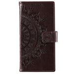 Samsung Galaxy S22 5G Präglad Mandala Blommönster Folio Flip mobilskal PU Läder Plånboksfodral