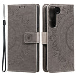Til Samsung Galaxy S22 5G prægning Mandala blomstermønster Folio Flip Telefoncover PU-læderpung Standcover